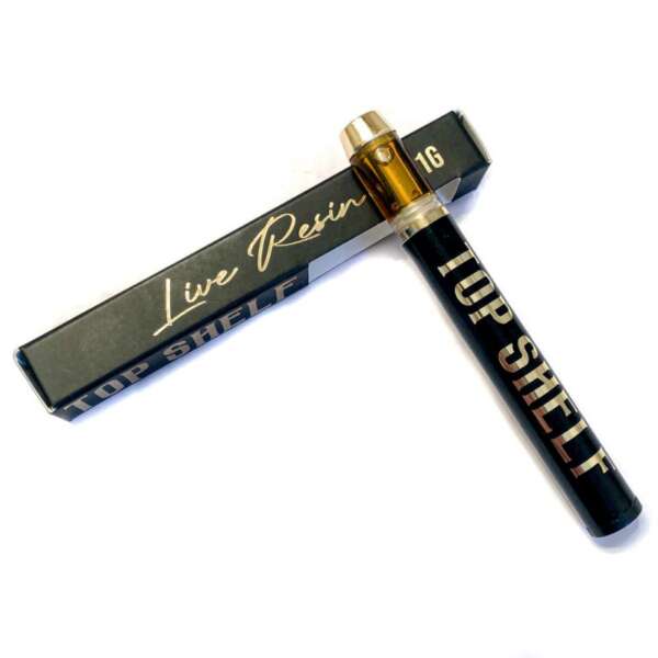 Top Shelf’s Brand New Live Resin disposable pens contain 1000mg of Live Resin! Live Resin is made from fresh cannabis plants that are frozen immediately after harvest and contain a higher level of flavorful terpene than most other forms of concentrates. No solvents are used in production to derive this Live Resin – making the whole process as natural as possible. On top of that, this pen is also rechargeable and therefore will never run out of battery before it’s fully consumed! .
