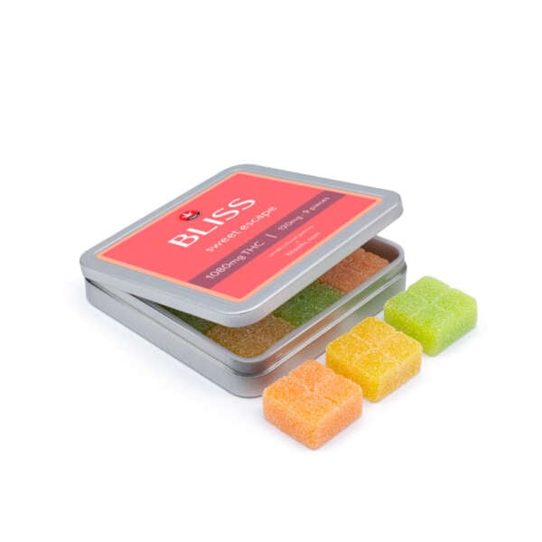 produit-bliss-good-vibes-1080-angle-01.jpg Bliss Assorted Gummies – 1080mg THC – Image 1