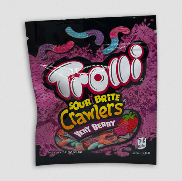 Medicated Trolli gummies are carefully dosed with 600mg THC of the premium cannabis products. Whether you just need to take the edge off and unwind on your couch or you are going on an adventure, these Sour Sour brite Crawlers Very Berry are the perfect edible