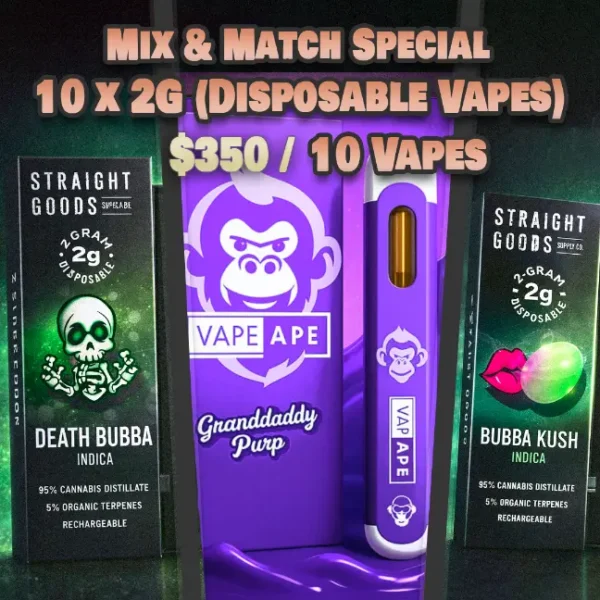 10 vapes @ 350 Mix and Match Special - 10 x 2g Carts – Image 1