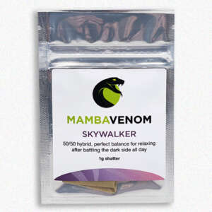 An Indica-dominant hybrid cross of Mazar, Blueberry, and OG Kush, this cultivar comes from a clone originally bred by Darkheart Nursery with genetics from Dutch Passion Seeds out of Amsterdam. Skywalker OG strain has notes of sweet, citrus hops, and a spicy peppery finish. It offers mellow, euphoric effects, and heightened awareness and creativity. Perfect for a mellow, creative afternoon or playing video games.