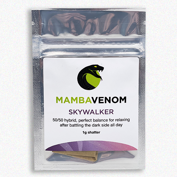 An Indica-dominant hybrid cross of Mazar, Blueberry, and OG Kush, this cultivar comes from a clone originally bred by Darkheart Nursery with genetics from Dutch Passion Seeds out of Amsterdam. Skywalker OG strain has notes of sweet, citrus hops, and a spicy peppery finish. It offers mellow, euphoric effects, and heightened awareness and creativity. Perfect for a mellow, creative afternoon or playing video games.