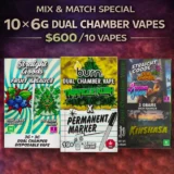 Mix and Match Special - 10 x 6g Dual Chamber Vapes